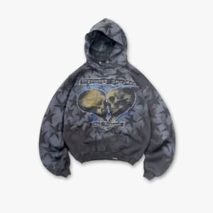 X-Premium Botanical Floral Romance Hoodie — Vintage Black