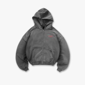 X-Premium Club Zip Utility Hoodie — Washed Black